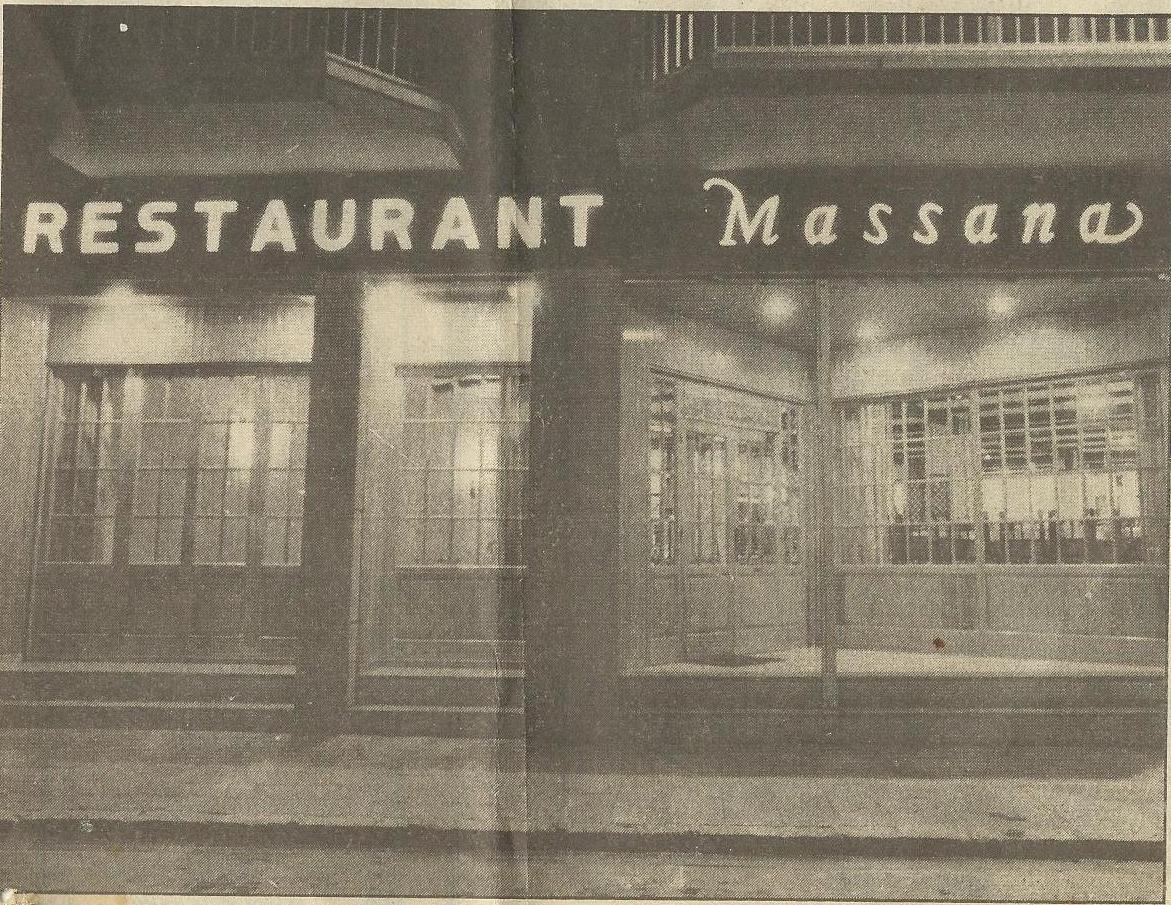 Fotografia històrica de la primera façana del Restaurant Massana al carrer Bonastruc de Porta de Girona, on va començar el projecte gastronòmic familiar l’any 1986.